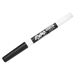 EXPO Low-Odor Dry-Erase Markers, Fine Point, Black, Pack Of 4