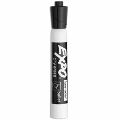 EXPO Low-Odor Dry-Erase Marker, Medium Bullet Tip, Black, Dozen