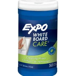 EXPO Dry-Erase Board Cleaning Wet Wipes, 6 x 9, 50 Wipes/Container