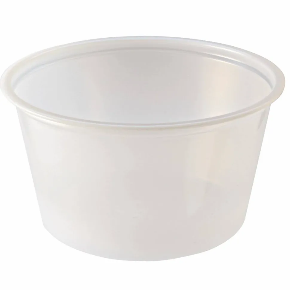 Fabri-Kal Portion Cups, 4 oz, Plastic, Clear, 125/Sleeve, 20 Sleeves/Carton