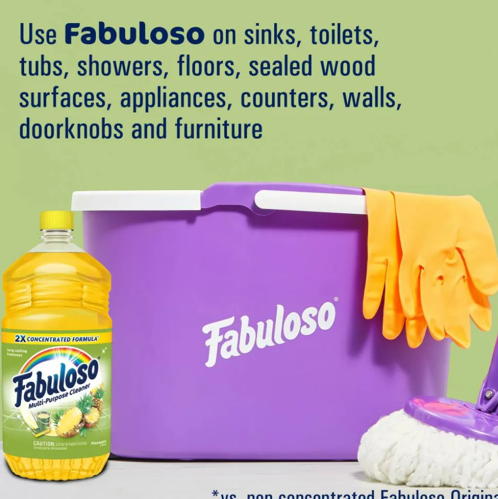 Fabuloso Multi-Purpose Cleaner, Pineapple Scent, 56 Oz, Case Of 6 Bottles