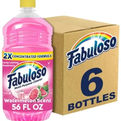 Fabuloso 2X Multi-Purpose Cleaner, Watermelon Scent, 56 Oz, Pink, Pack Of 6 Bottles