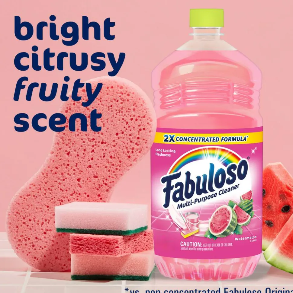 Fabuloso 2X Multi-Purpose Cleaner, Watermelon Scent, 56 Oz, Pink, Pack Of 6 Bottles