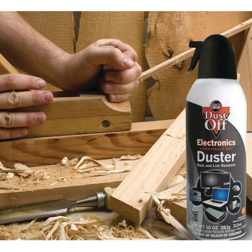 Falcon Safety Dust Off DPSXLRCP Compressed Gas, 10 Oz, Pack Of 12