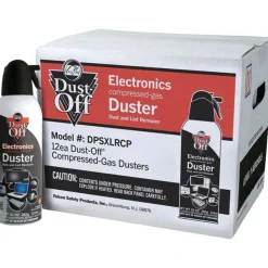 Falcon Safety Dust Off DPSXLRCP Compressed Gas, 10 Oz, Pack Of 12