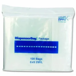 Fantapak Reloc Zippit Plastic Zipper Bags, 6" x 6", Clear, 1,000/Box