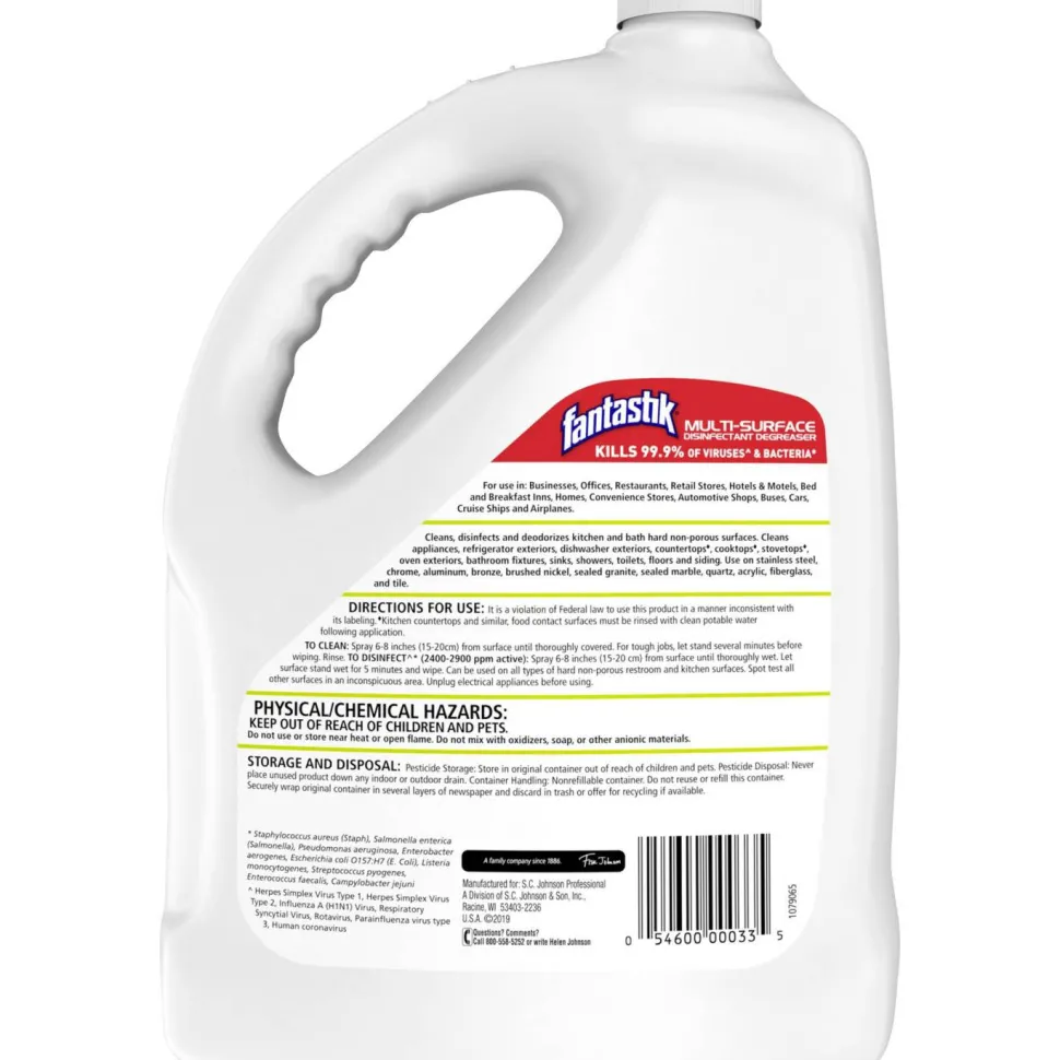 Fantastik Multi-Surface Disinfectant Degreaser, 1 Gallon Bottle, 4/Carton