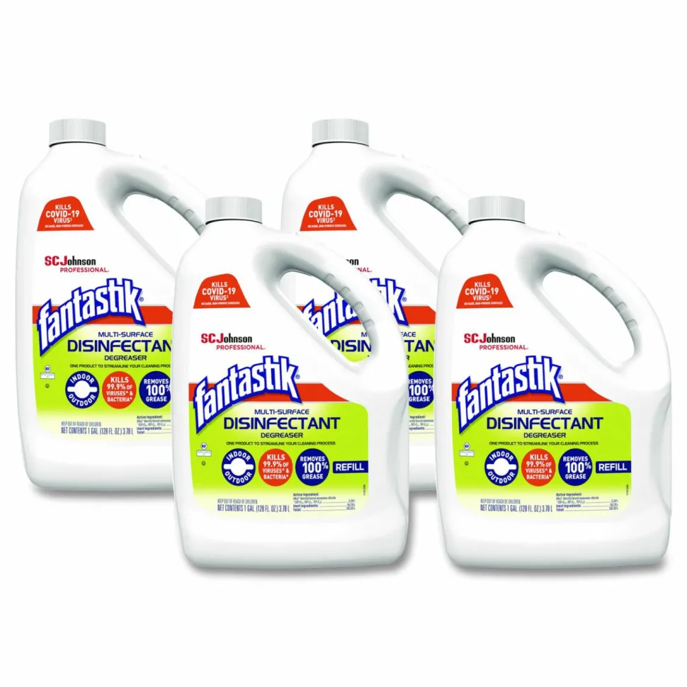 Fantastik Multi-Surface Disinfectant Degreaser, 1 Gallon Bottle, 4/Carton