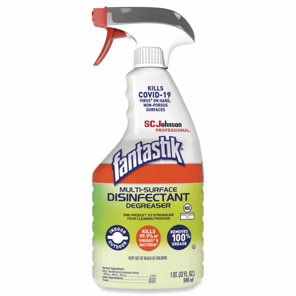 Fantastik Multi-Surface Disinfectant Degreaser, Herbal Scent, 32 oz Spray Bottle