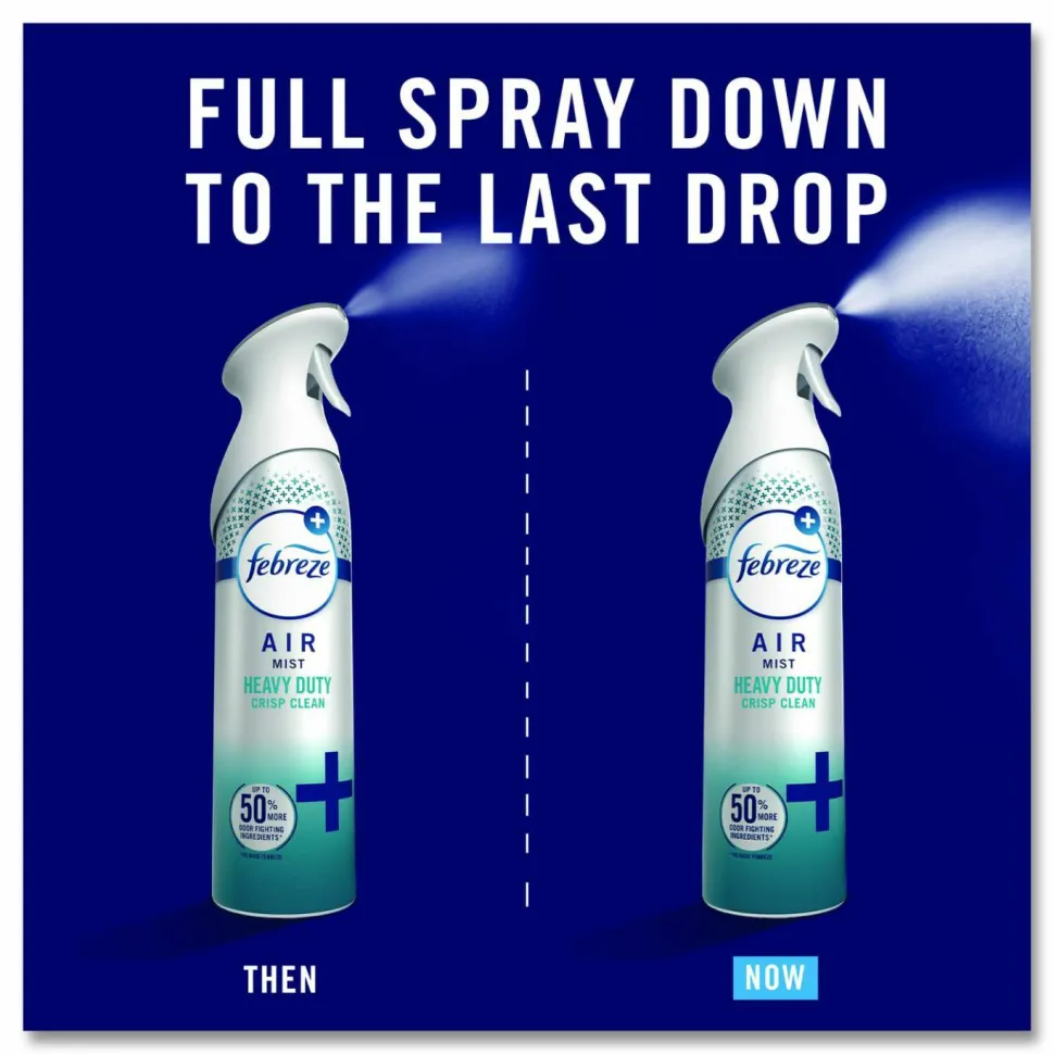 Febreze AIR, Heavy-Duty Crisp Clean, 8.1 oz Aerosol Spray, 6/Carton