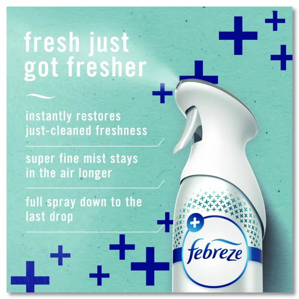 Febreze AIR, Heavy-Duty Crisp Clean, 8.1 oz Aerosol Spray, 6/Carton