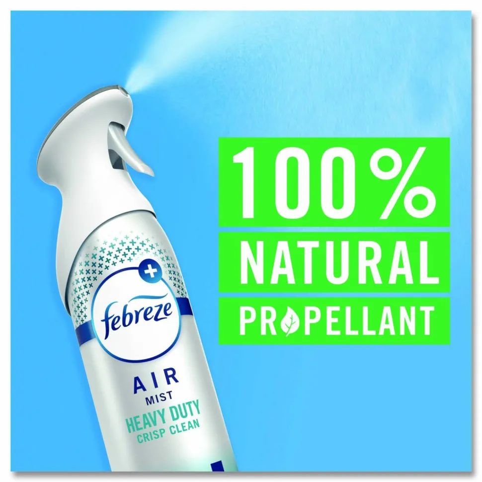 Febreze AIR, Heavy-Duty Crisp Clean, 8.1 oz Aerosol Spray, 6/Carton