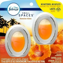 Febreze Odor-Fighting Bathroom Air Freshener, Hawaiian Aloha Scent, Pack Of 2 Units, 6 Packs per Carton