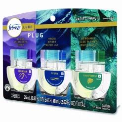 Febreze PLUG Air Freshener Refills, Mountain/Ocean/Rainforest, 2.63 oz, 3/Pack, 6 Packs/Carton
