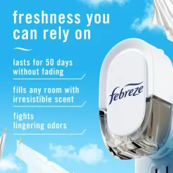 Febreze Plug-In Air Freshener, Starter Kit, Linen & Sky