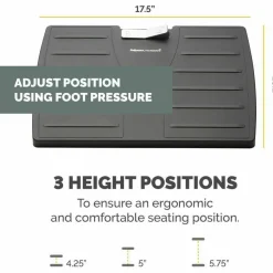 Fellowes Adjustable Locking Footrest with Microban, Black/Silver