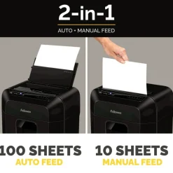 Fellowes AutoMax 100MA Micro-Cut Shredder, 100 Auto/ 10 Manual Sheet Capacity