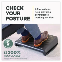 Fellowes Breyta Foot Rest, 19.3 x 14.2 x 3.9, Black