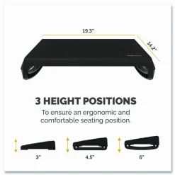 Fellowes Breyta Foot Rest, 19.3 x 14.2 x 3.9, Black