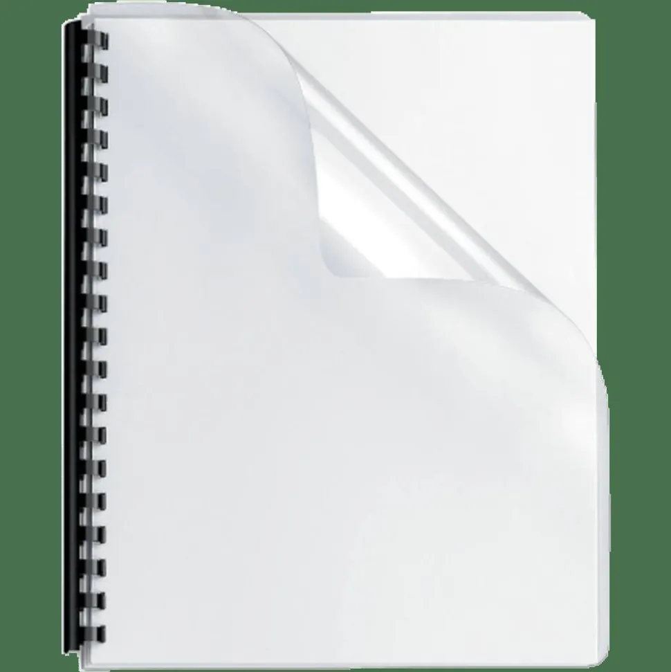 Fellowes Clear Presentation Binding Covers with Round Corners, Oversized 8 3/4" x 11 1/4", PVC 8mil, Pack Of 100
