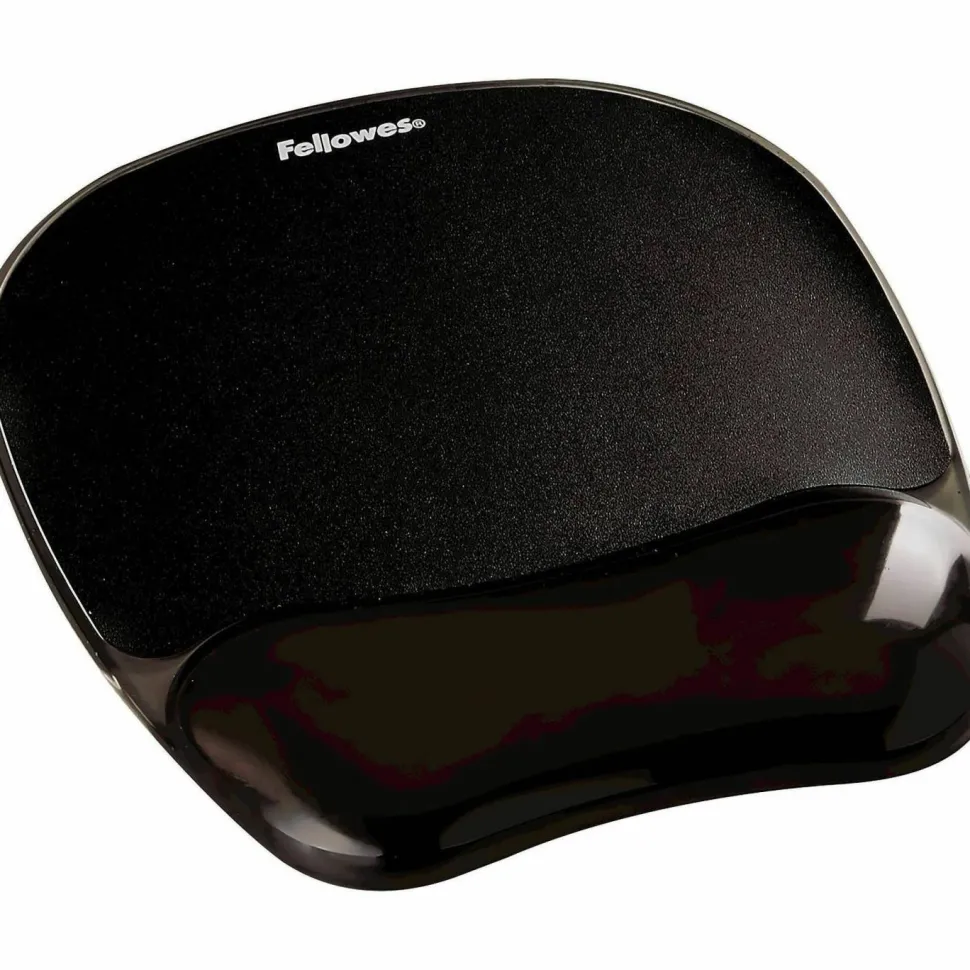 Fellowes Crystal™ Gel Mouse Pad Wrist Rest - Black (9112101)