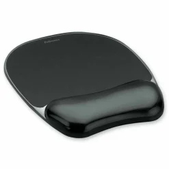 Fellowes Crystal™ Gel Mouse Pad Wrist Rest - Black (9112101)