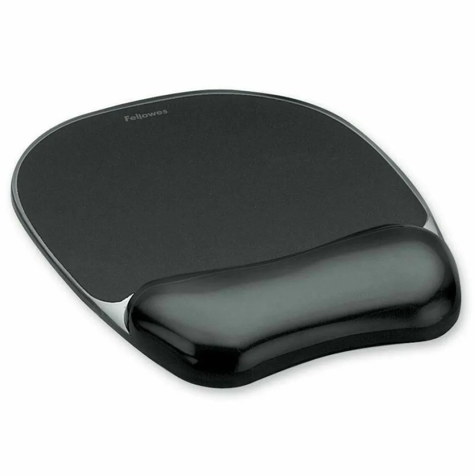 Fellowes Crystal™ Gel Mouse Pad Wrist Rest - Black (9112101)