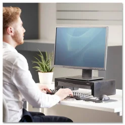 Fellowes Designer Suites Height-Adjustable Monitor Riser With Storage Tray, 4.38