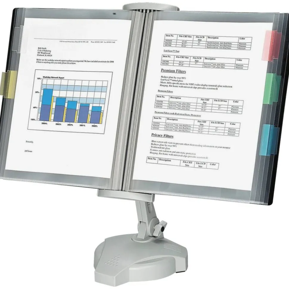 Fellowes Desktop Reference Rack, Platinum