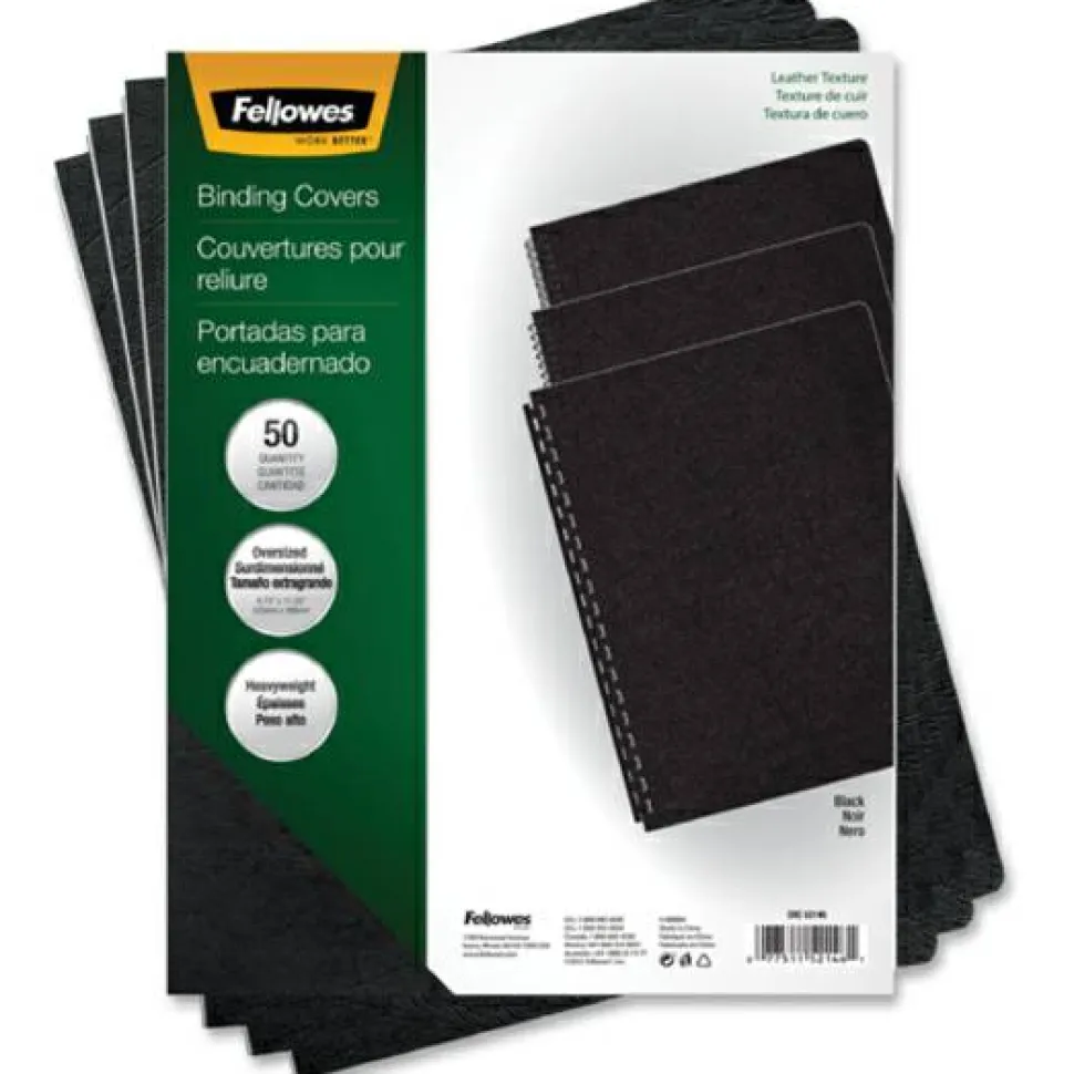 Fellowes ExecutivePresentation Covers, 11.3" x 8.8" x 0.1", Black, Pack Of 50