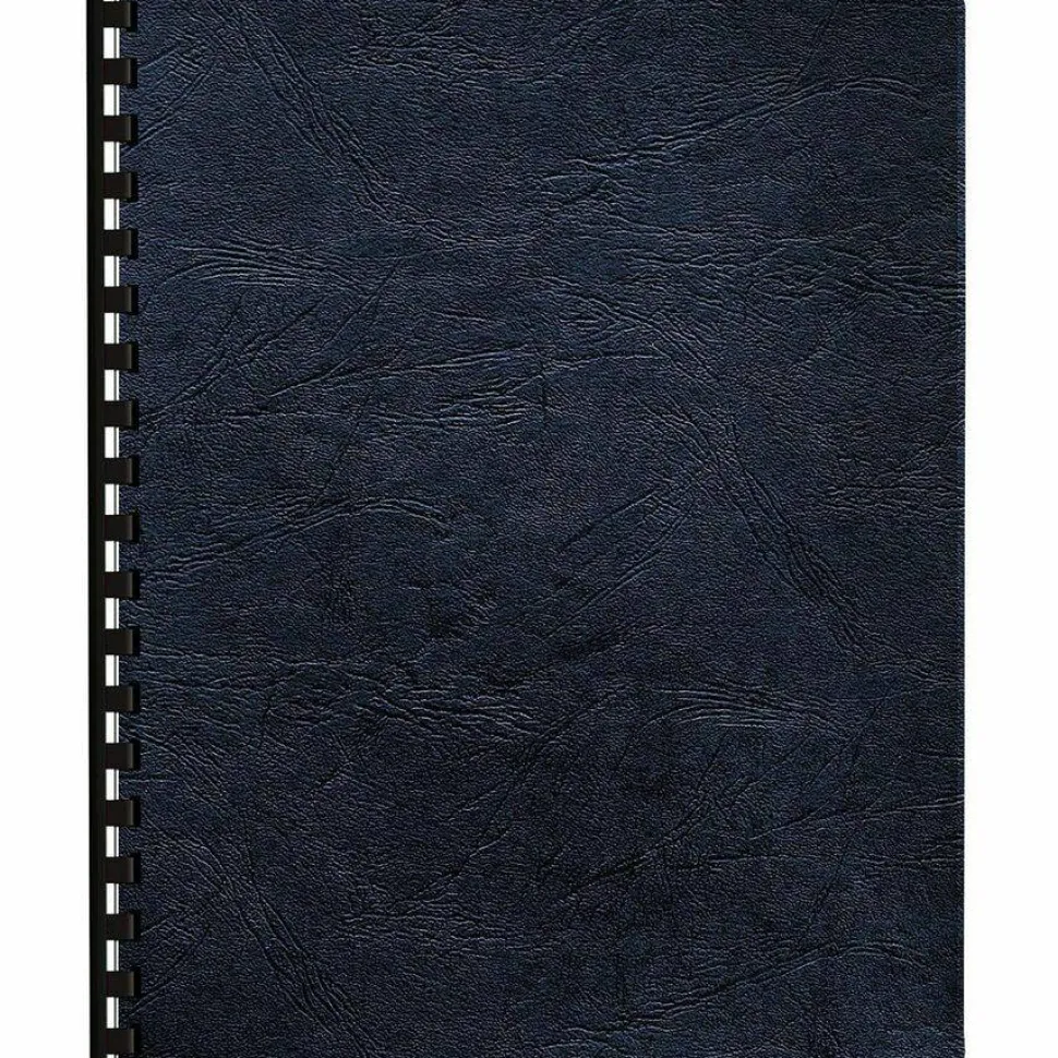 Fellowes Expressions Classic Grain Texture Presentation Covers for Binding Systems, Paper, Round Corners, 11.25 x 8.75, Navy, 200/Pack