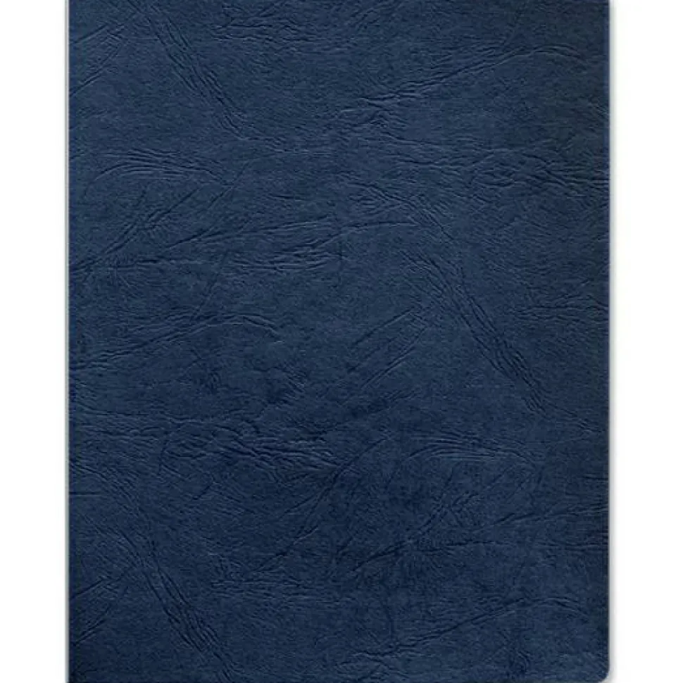 Fellowes Expressions Classic Grain Texture Presentation Covers for Binding Systems, Paper, Round Corners, 11.25 x 8.75, Navy, 200/Pack