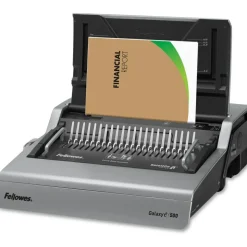 Fellowes Galaxy-E 500 Electric Comb Binding Machine With Starter Kit, Silver/Black