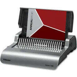 Fellowes Galaxy-E 500 Electric Comb Binding Machine With Starter Kit, Silver/Black