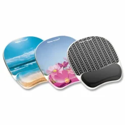 Fellowes Gel Mouse Pad With Wrist Rest, Pink Flowers