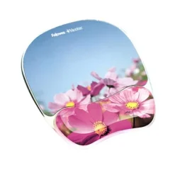 Fellowes Gel Mouse Pad With Wrist Rest, Pink Flowers