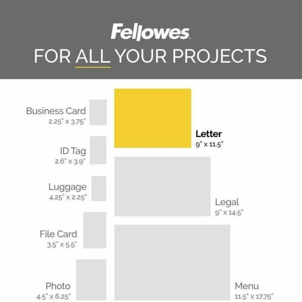 Fellowes ImageLast Laminating Pouches, UV Protection, Glossy, 3 Mil, Letter, Pack of 100