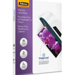 Fellowes ImageLast Thermal Laminating Pouches, UV Protection, 9" x 11 1/2", 3 Mil, Glossy, Pack Of 50
