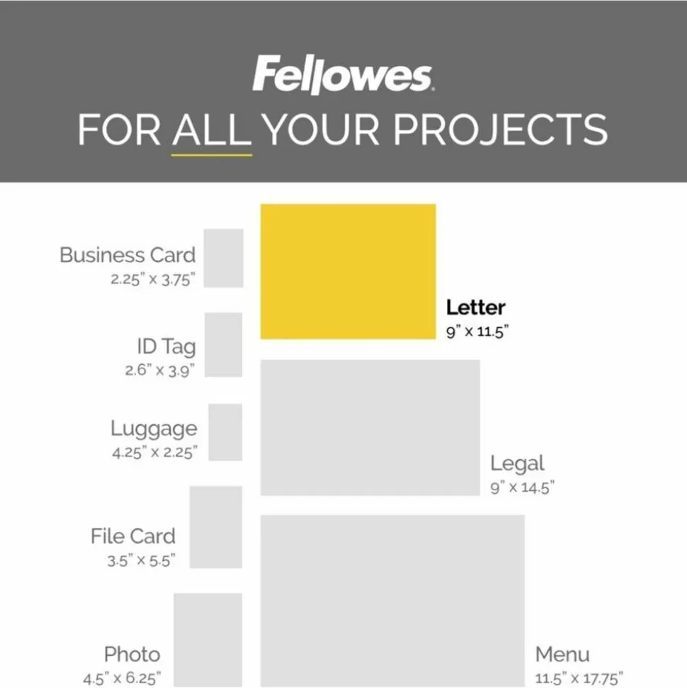 Fellowes ImageLast Thermal Laminating Pouches, Letter, 9 1/2" x 11", 3 mil, Clear, Pack Of 200