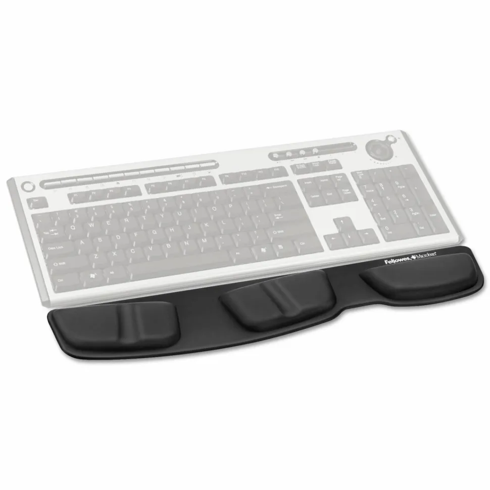 Fellowes Keyboard Palm Support with Microban Protection - 0.6" x 18.3" x 3.4" Dimension - Black - Memory Foam, Jersey Cover