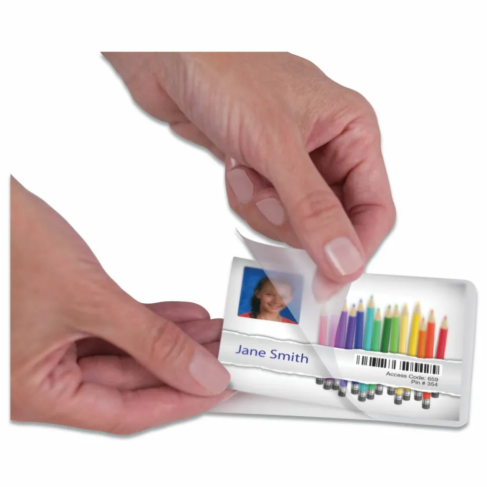 Fellowes Laminating Pouches, 5 mil., 3.88" x 2.63", Gloss Clear, 25/Pack