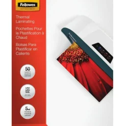 Fellowes Laminating Pouches, Type G, Glossy, 9" x 11.50", 5 mil Thick, Clear, Box Of 50