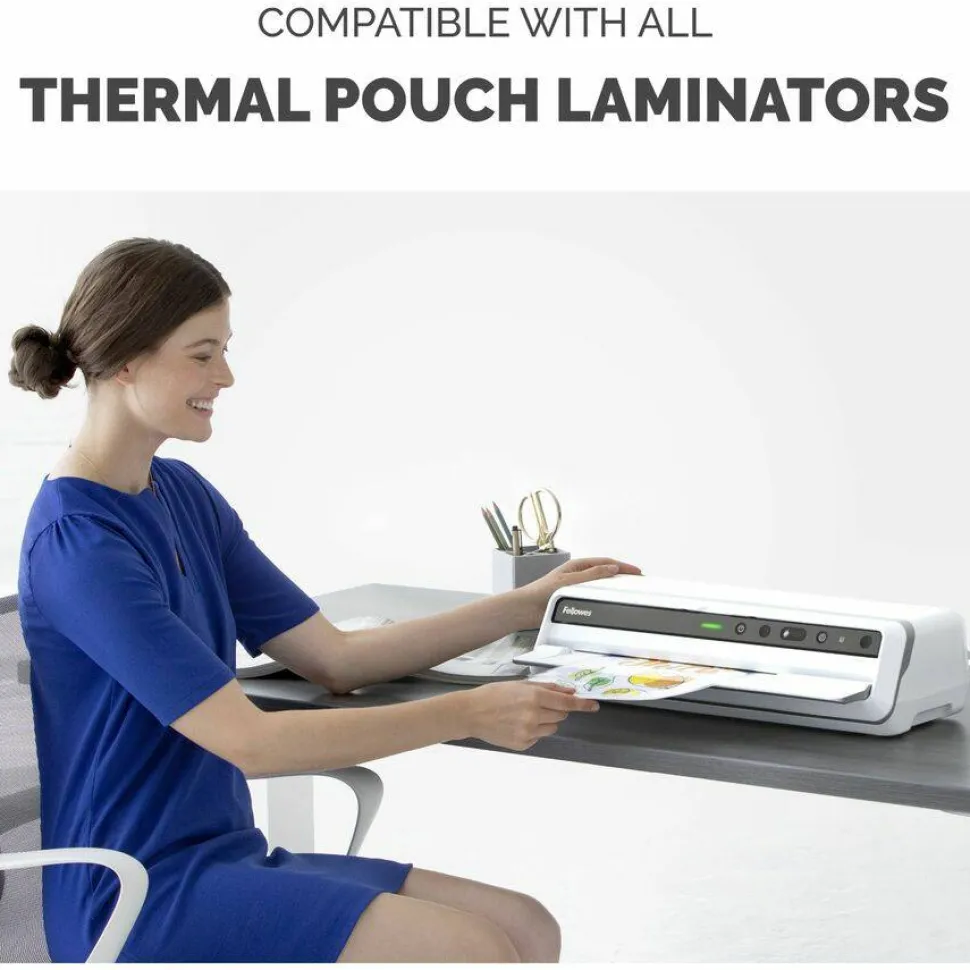 Fellowes Laminating Pouches, 5 mil, 3.88" x 2.63", Gloss Clear, 25/Pack