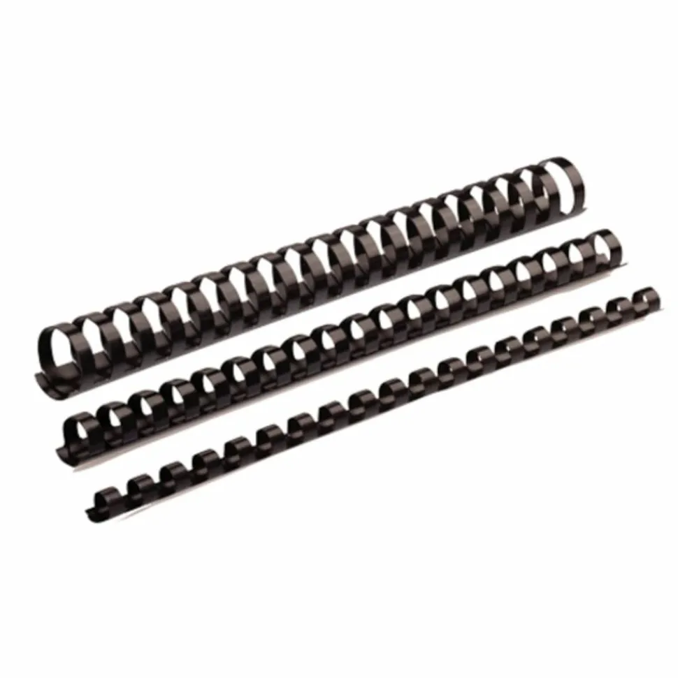 Fellowes Letter-Size Plastic Comb Bindings, 1/4", 20-Sheet Capacity, Black, Box Of 100