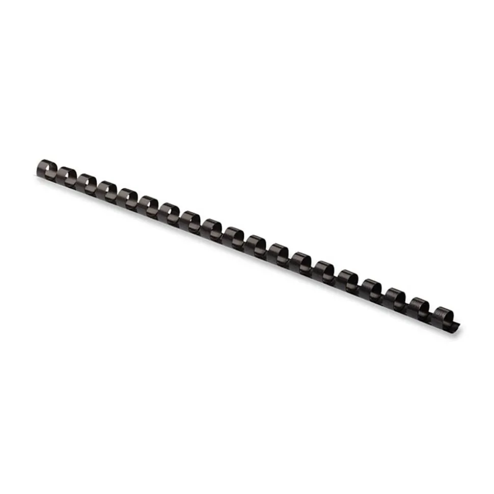 Fellowes Letter-Size Plastic Comb Bindings, 1/4", 20-Sheet Capacity, Black, Box Of 100