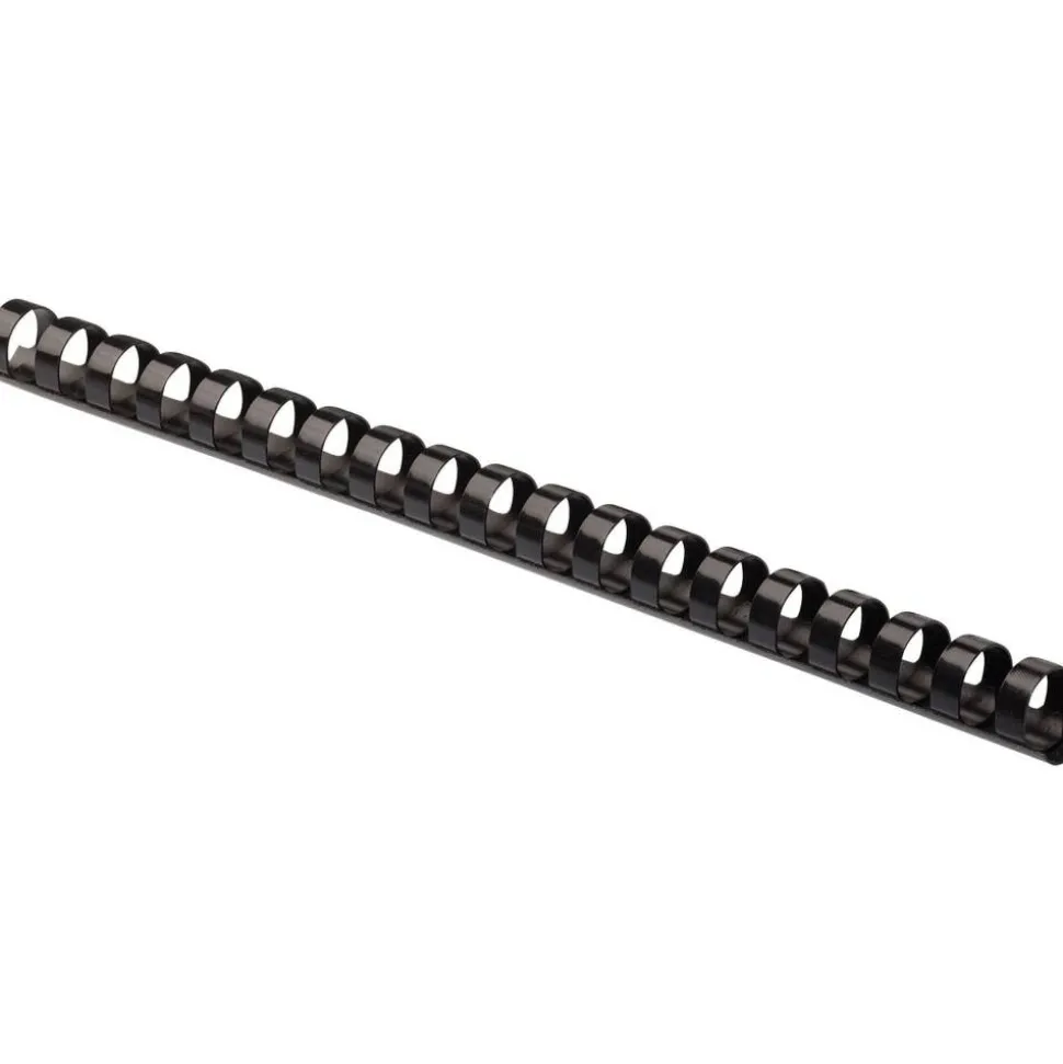 Fellowes Letter-Size Plastic Comb Bindings, 3/8", 55-Sheet Capacity, Black, Box Of 100