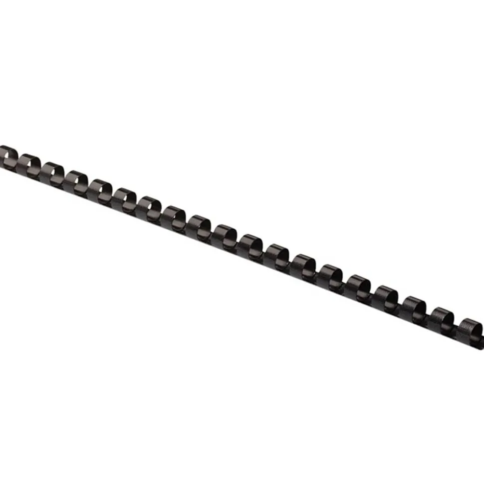 Fellowes Letter-Size Plastic Comb Bindings, 3/8", 55-Sheet Capacity, Black, Box Of 100