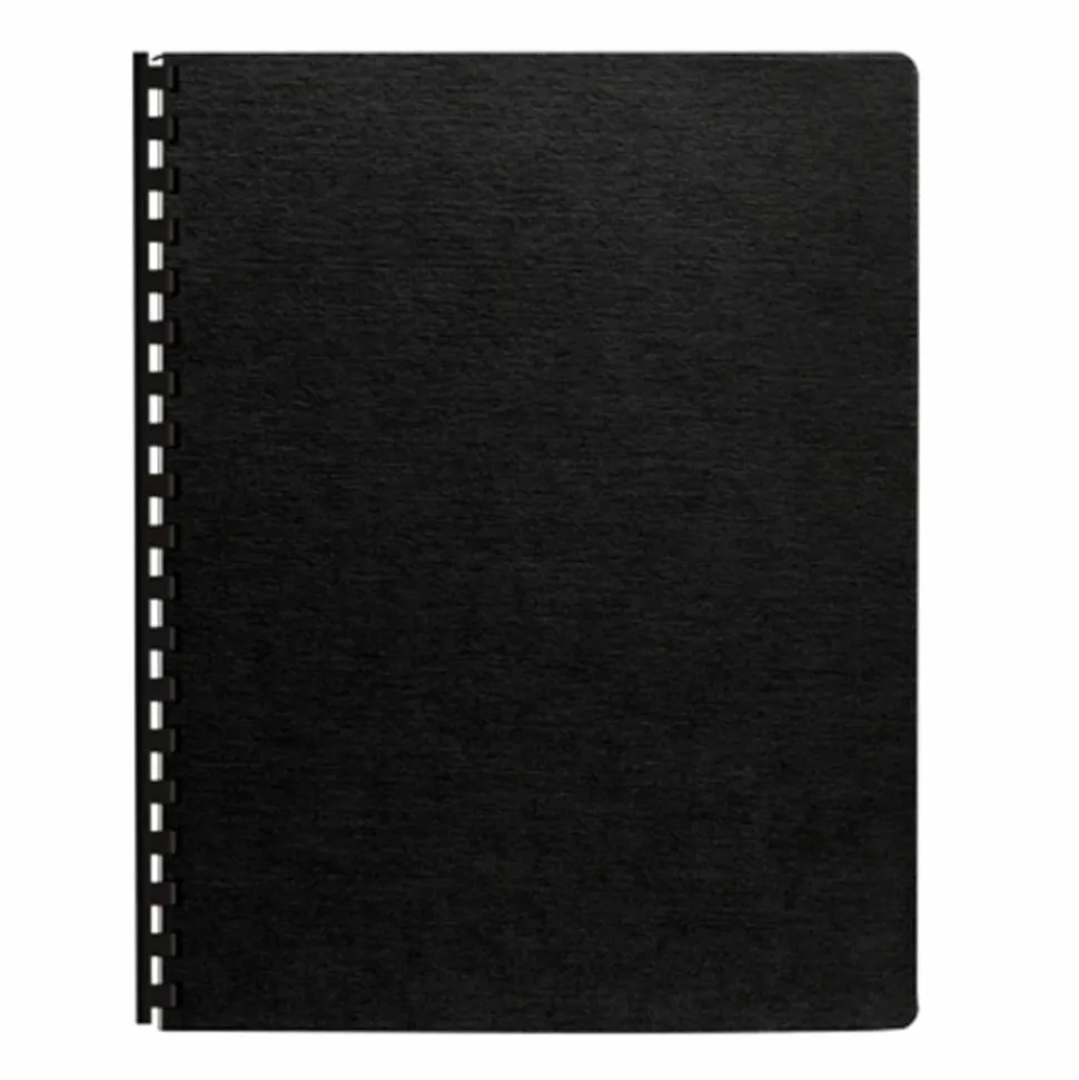 Fellowes Linen Classic Presentation Covers, 8 3/4" x 11 1/4", Black, Pack Of 200