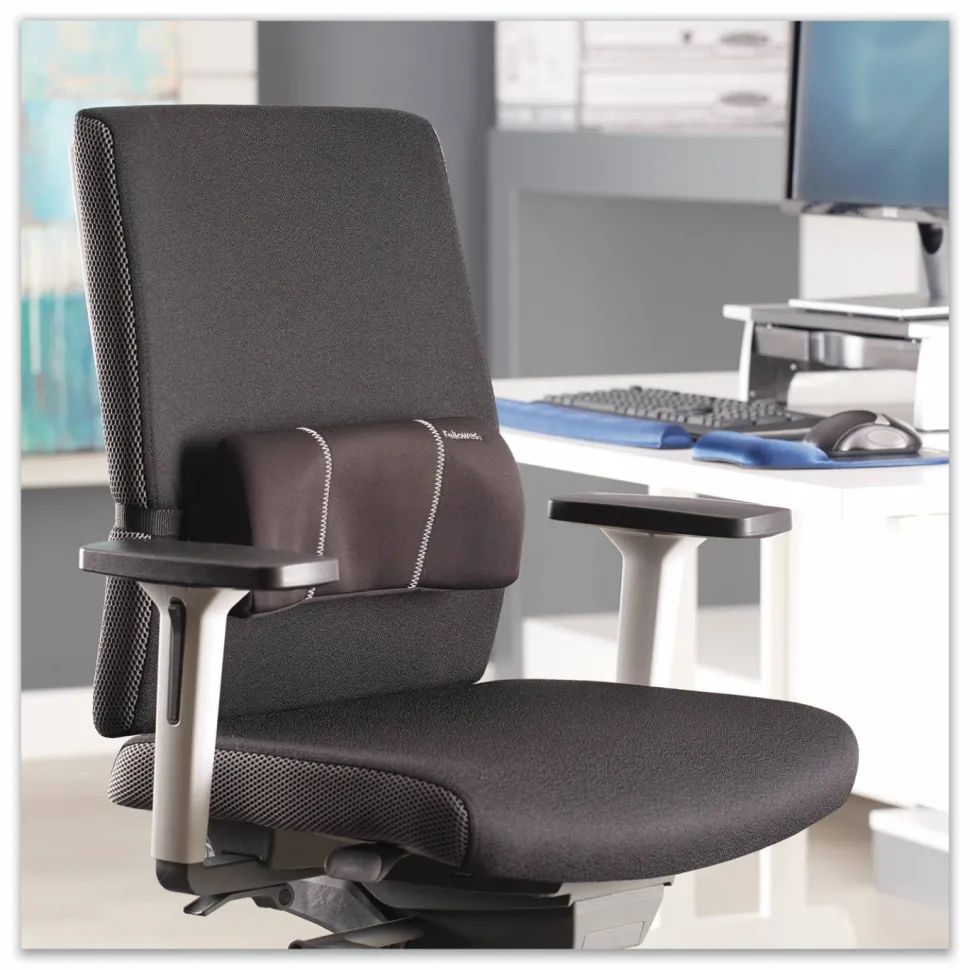 Fellowes Lumbar Back Support, 12 x 3.13 x 5.19, Black