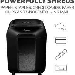 Fellowes LX85 Cross Cut 12-Sheet Home Office Paper Shredder with SafeSense, Black